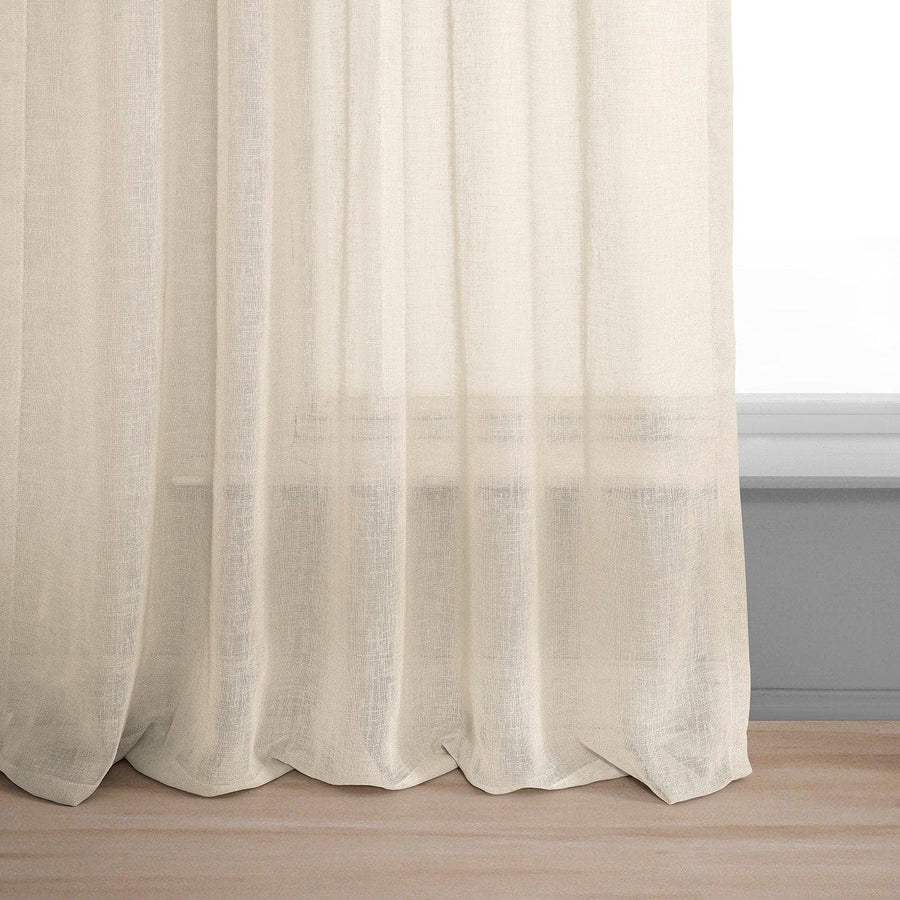 Cotton Seed Textured Faux Linen Sheer Curtain - HalfPriceDrapes.com