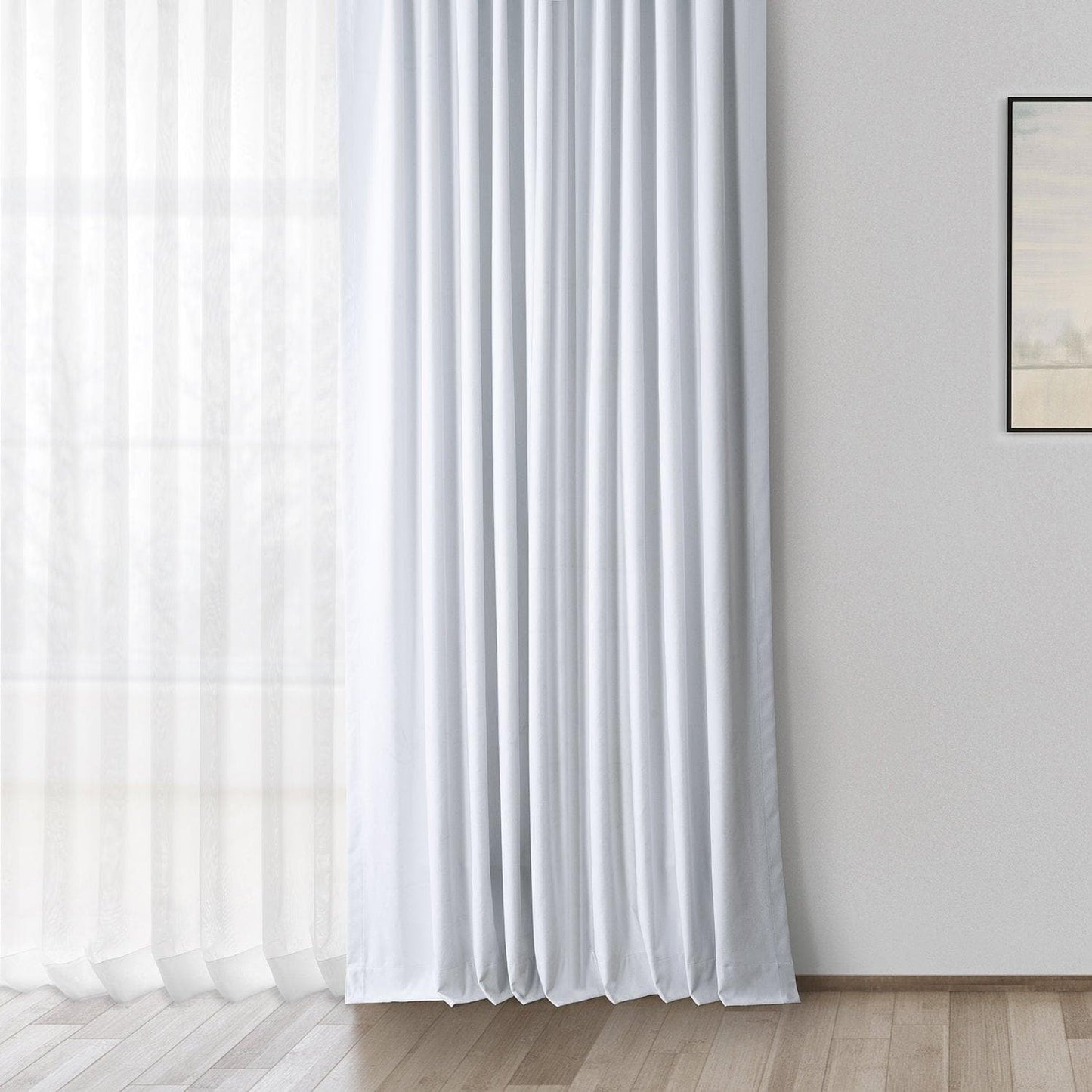 White Thermal Cross Linen Weave Blackout Curtain - HalfPriceDrapes.com
