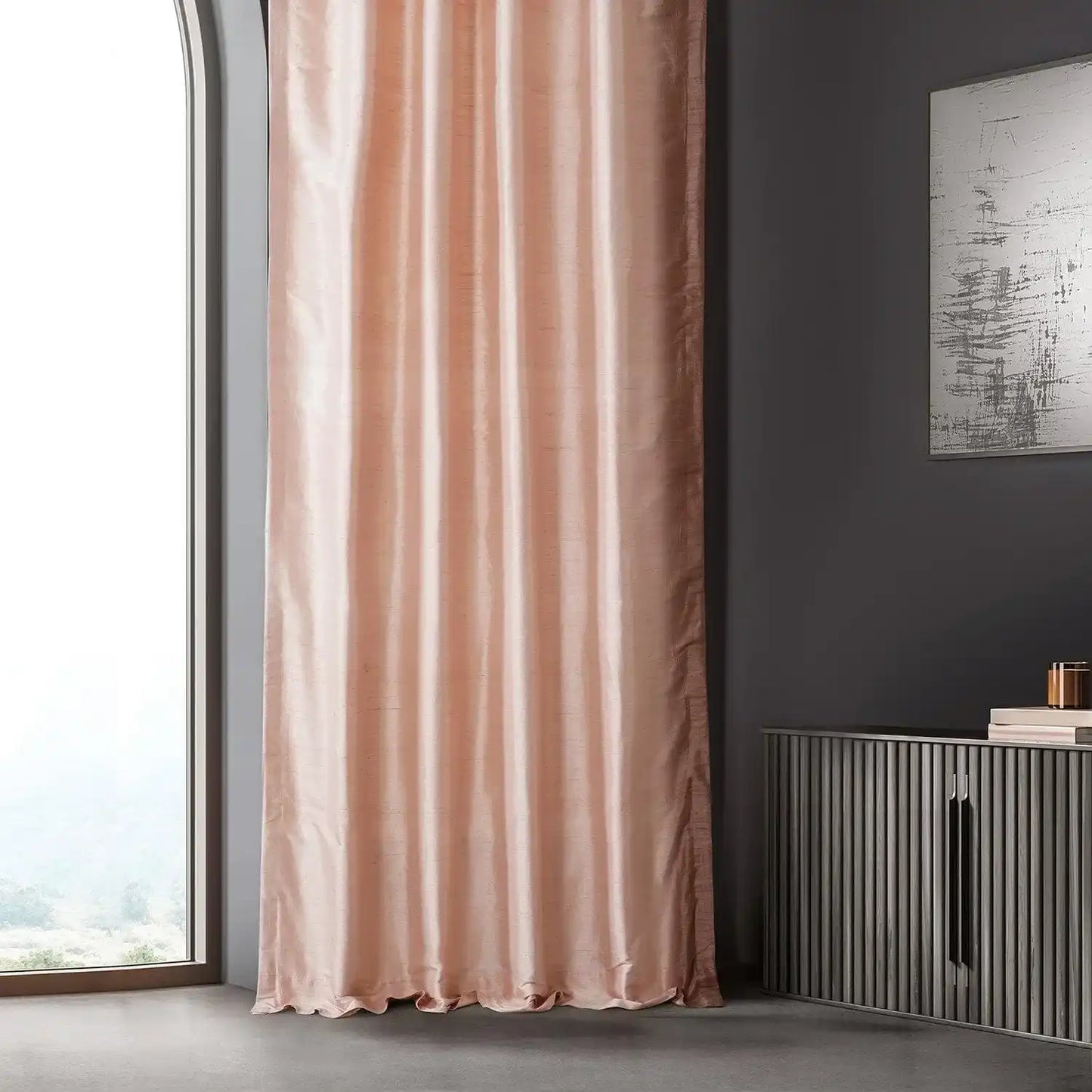 Truffle Pink Textured Dupioni Silk Curtain - HalfPriceDrapes.com