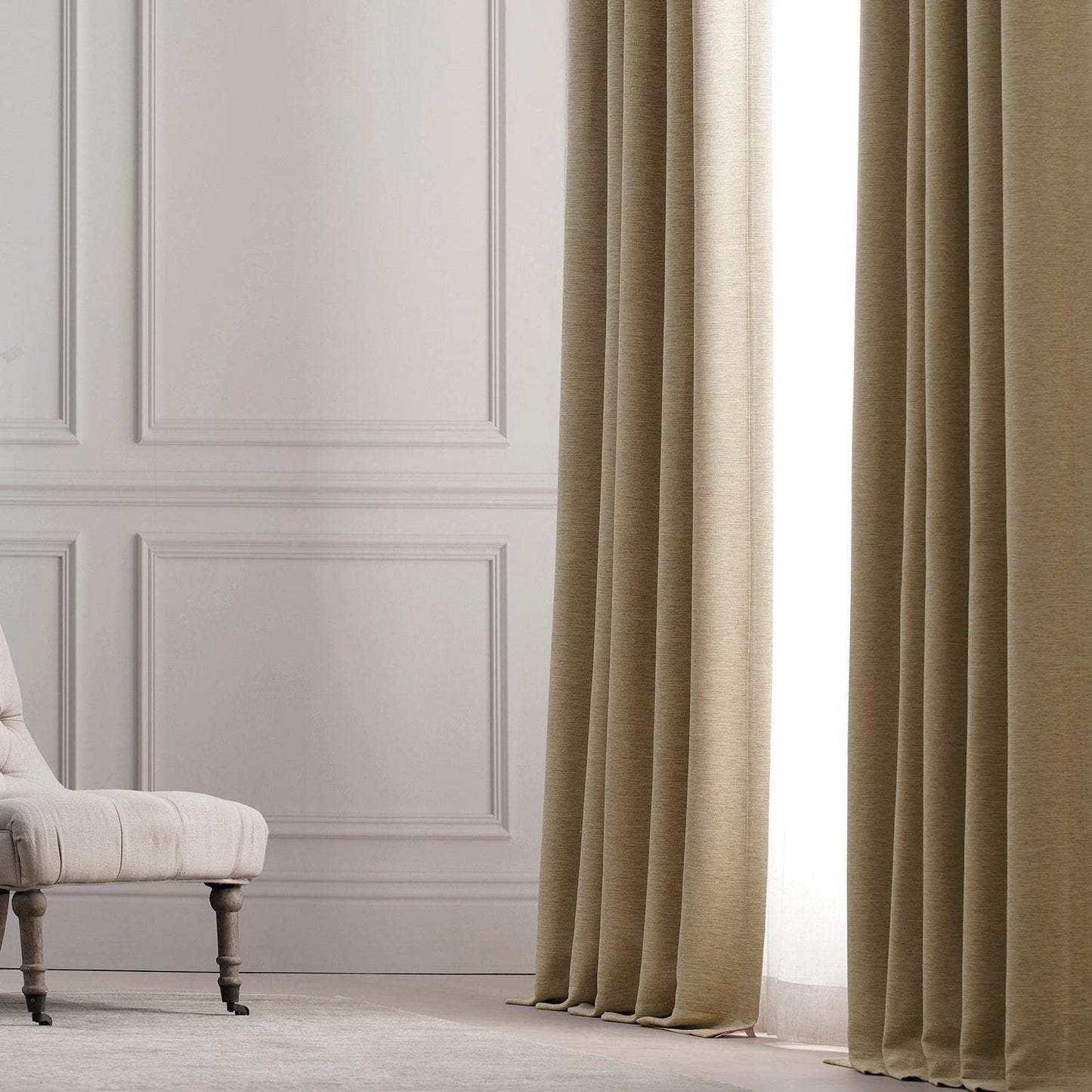 Ginger Textured Bellino Room Darkening Curtain - HalfPriceDrapes.com