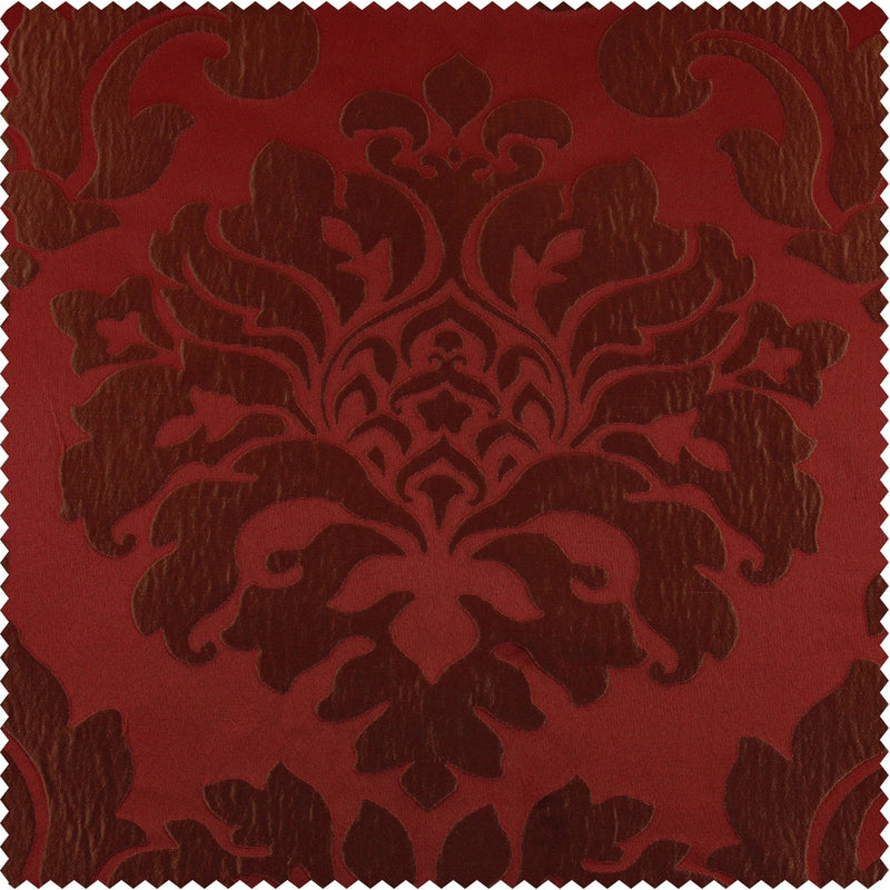 Astoria Red & Bronze Faux Silk Jacquard Custom Curtain - HalfPriceDrapes.com