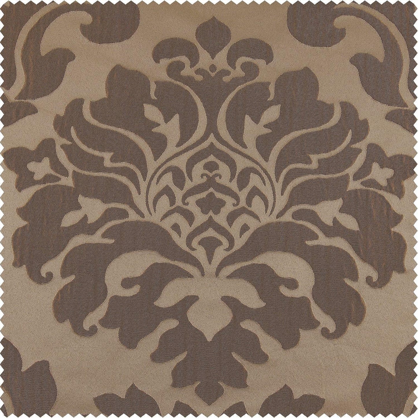 Astoria Taupe & Bronze Faux Silk Jacquard Custom Curtain - HalfPriceDrapes.com