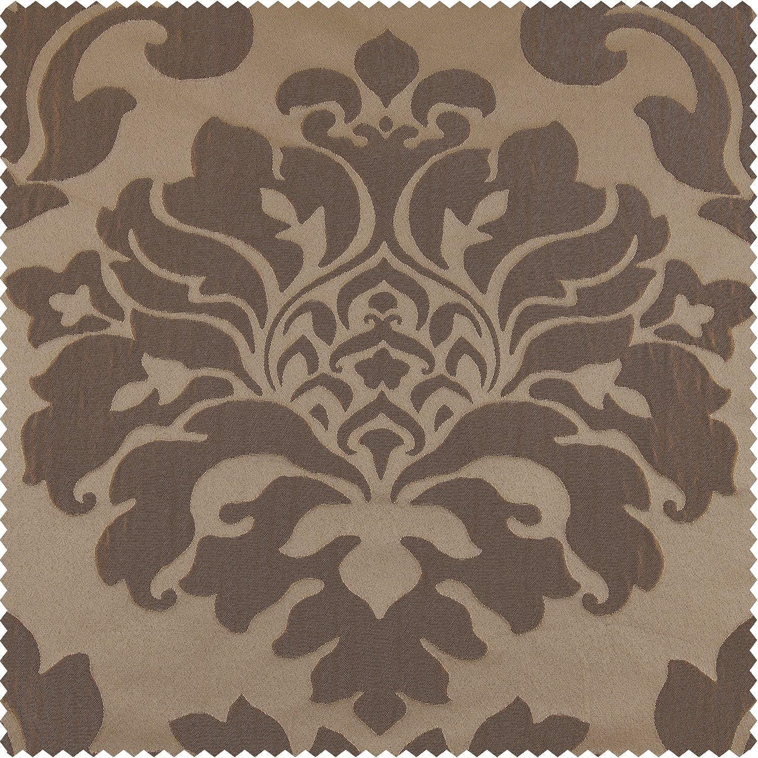 Astoria Taupe & Bronze Faux Silk Jacquard Custom Curtain - HalfPriceDrapes.com