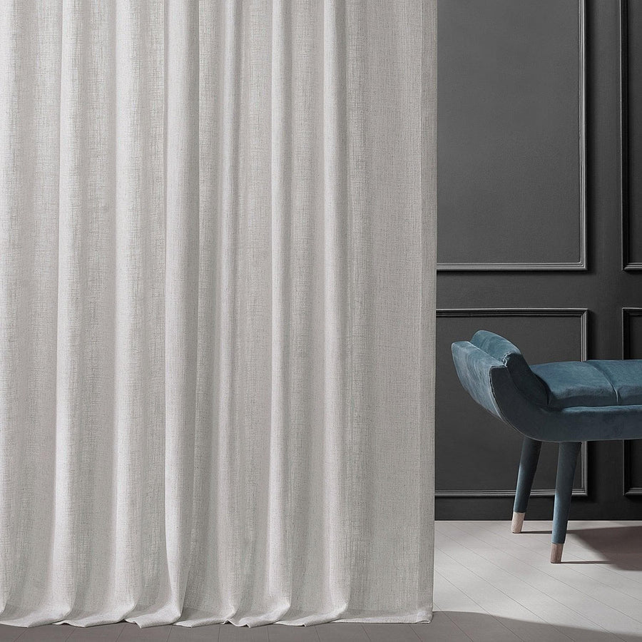 Bliss White Belga Faux Linen Curtain - HalfPriceDrapes.com