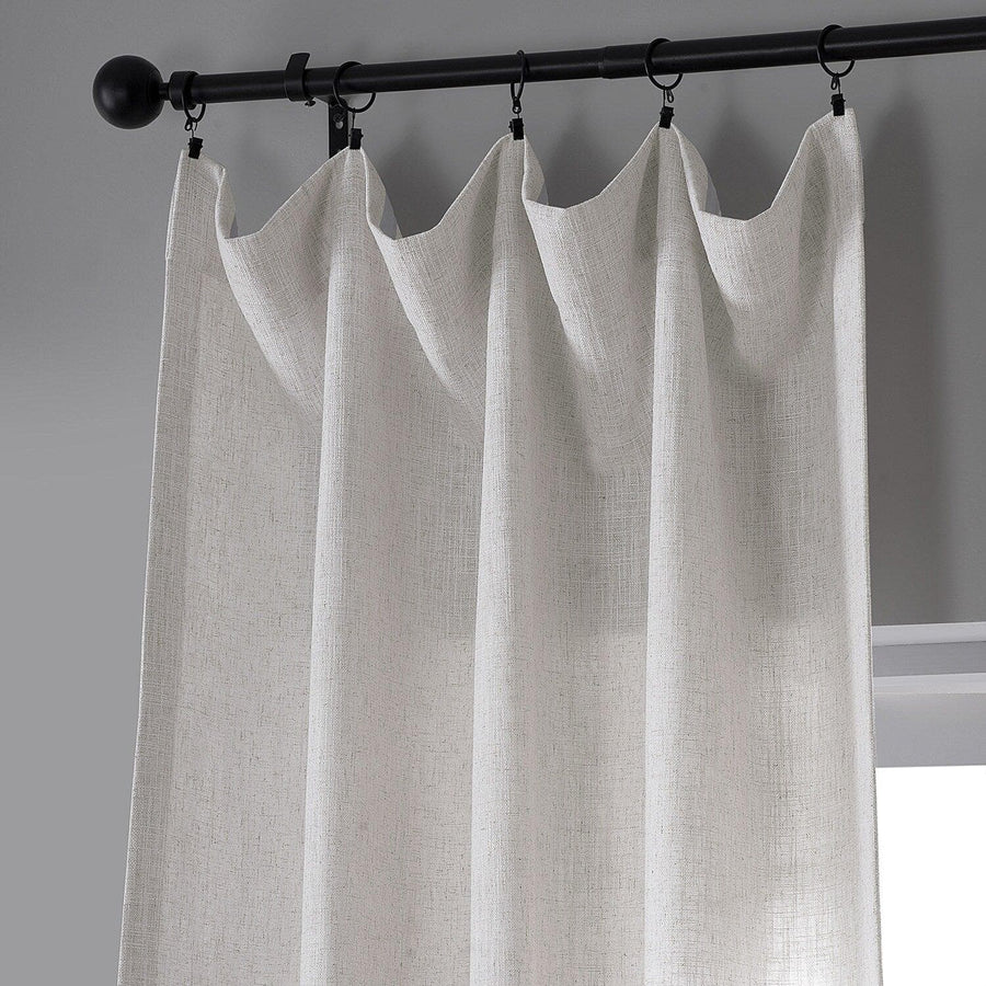 Bliss White Heavy Belga Faux Linen Curtain
