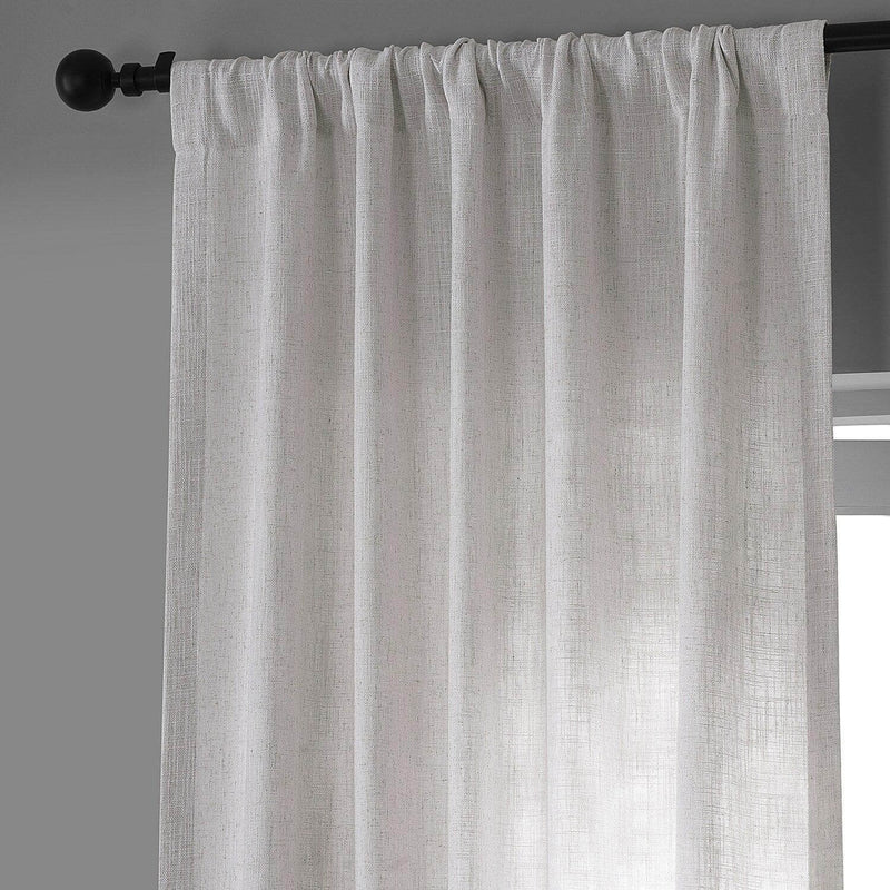 Bliss White Heavy Belga Faux Linen Curtain