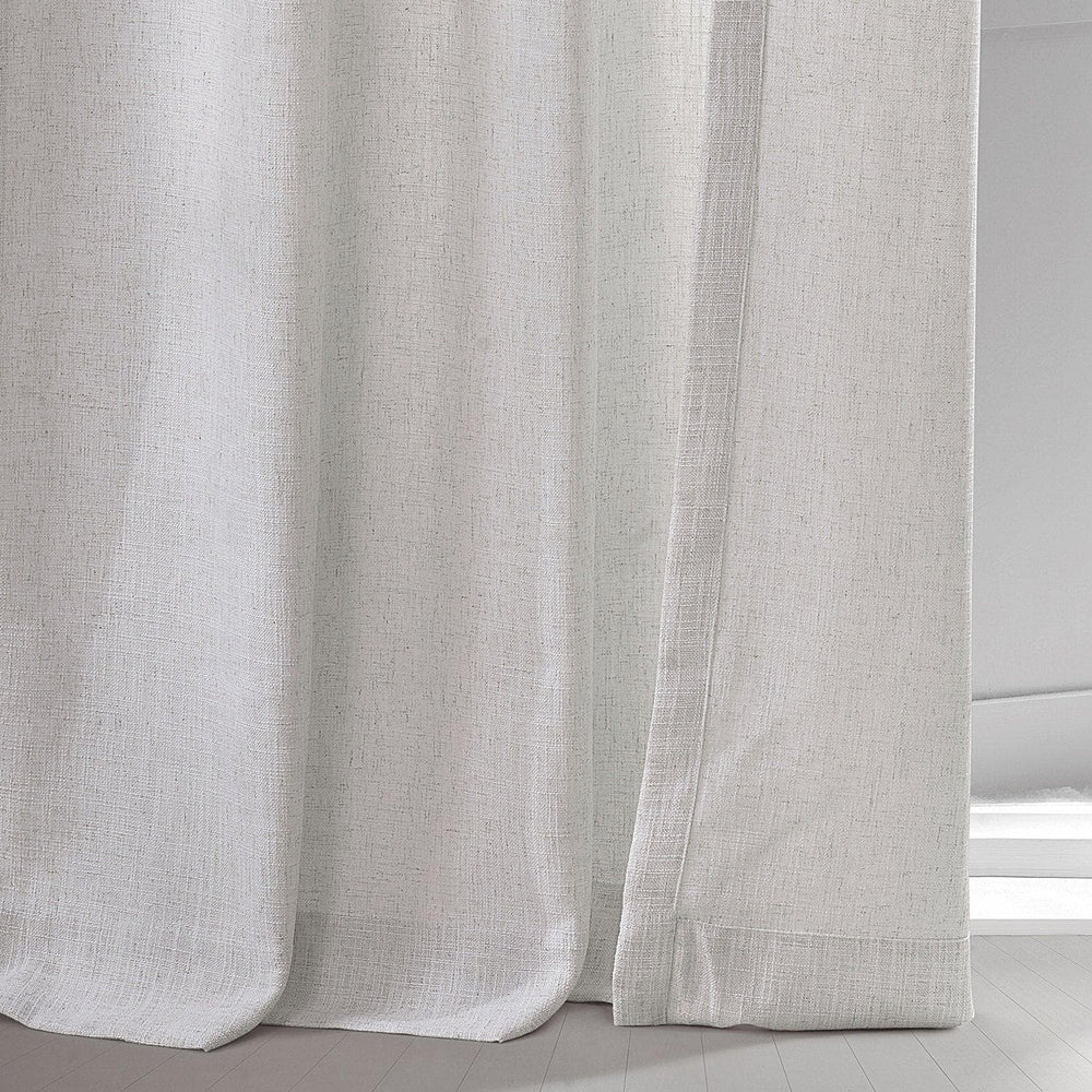 Bliss White Heavy Belga Faux Linen Curtain