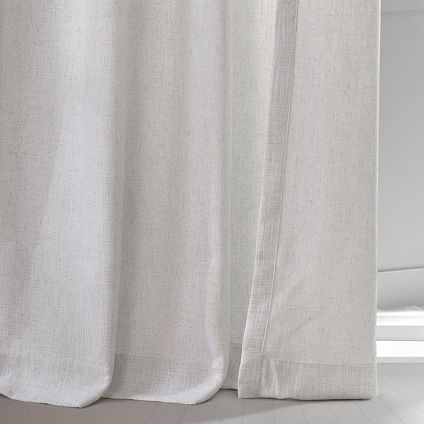 Bliss White Heavy Belga Faux Linen Curtain