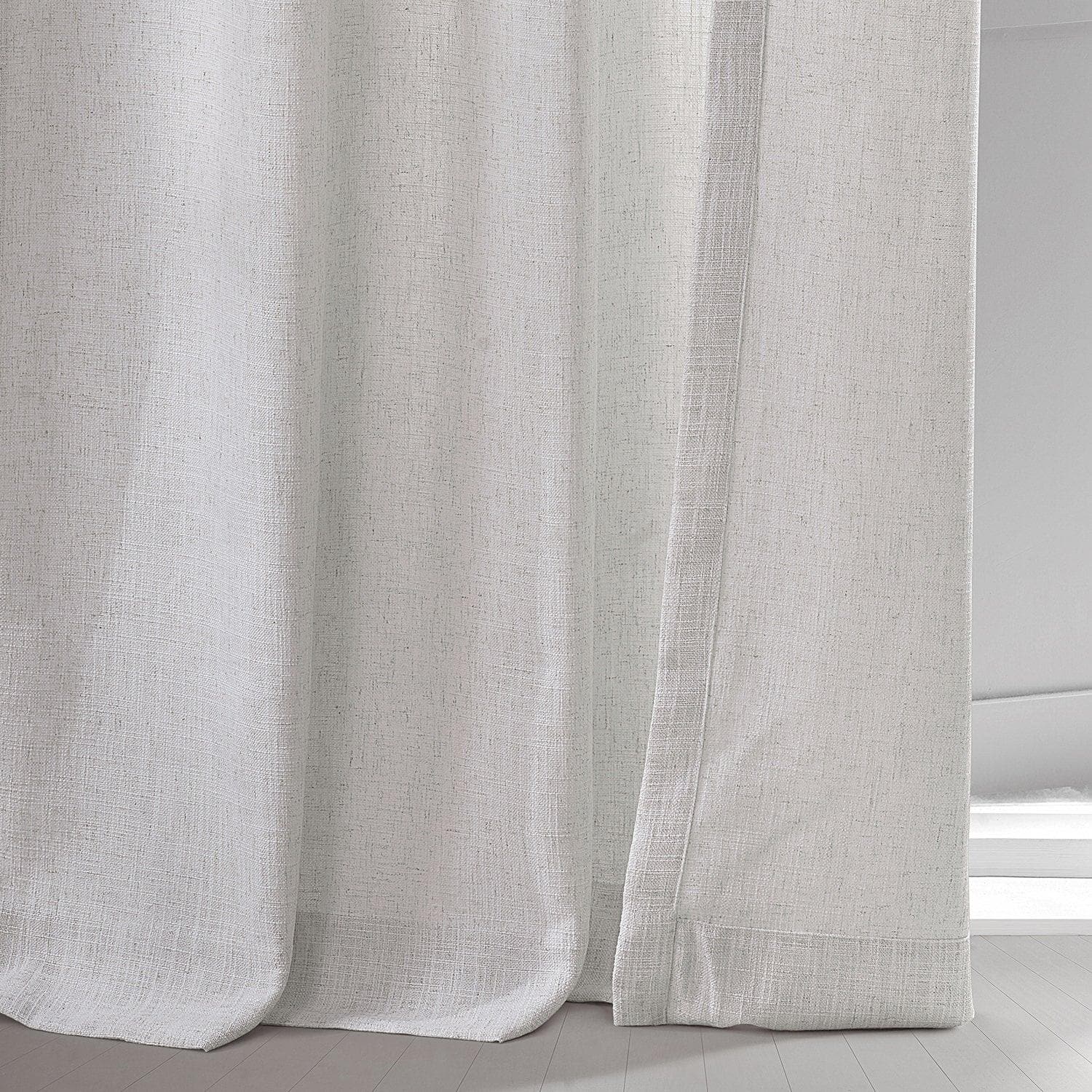 Bliss White Heavy Belga Faux Linen Curtain