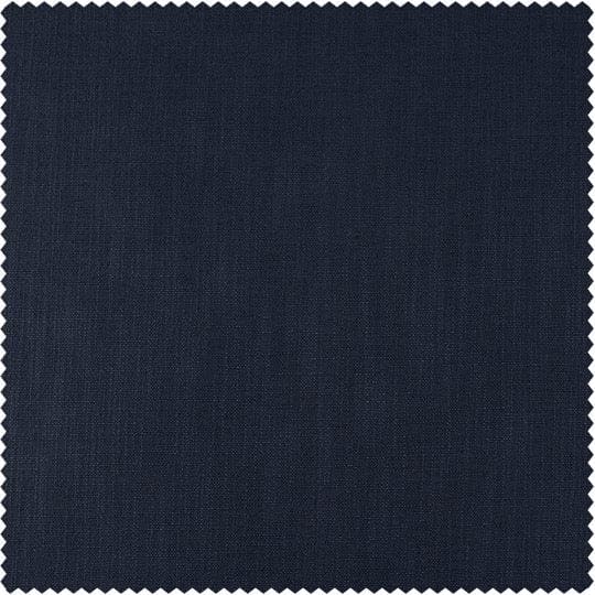 Ballpoint Blue Belga Faux Linen Curtain