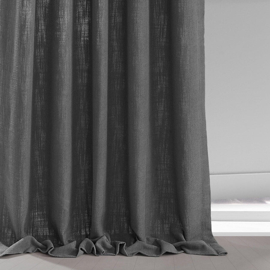Lead Grey Heavy Belga Faux Linen Curtain