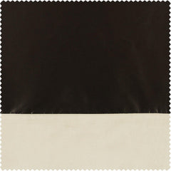 Banded Java Faux Silk Taffeta & Au Lait Creme Plush Velvet Curtain