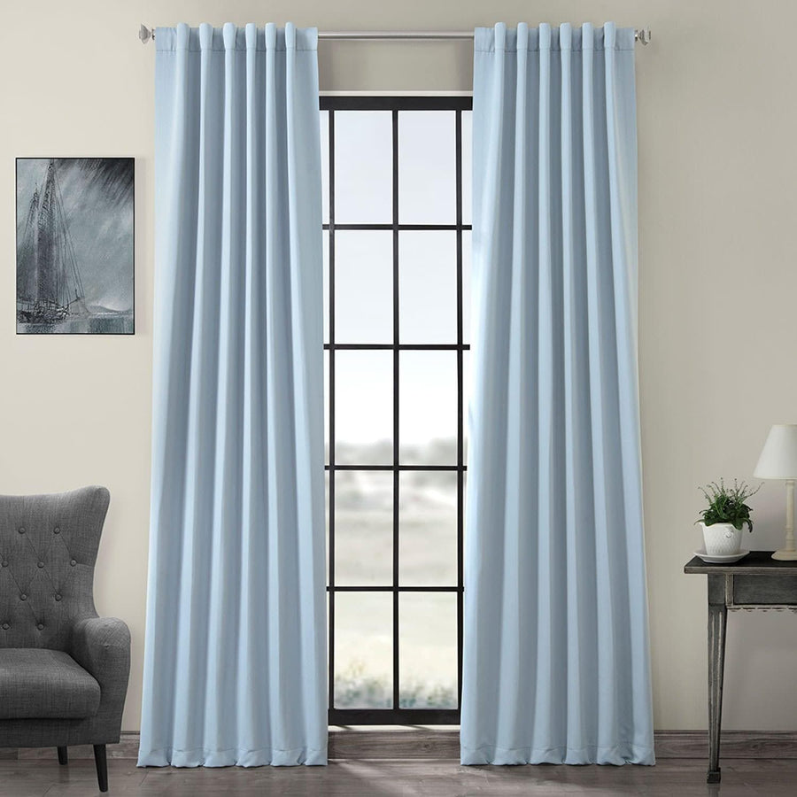 Frosted Blue Room Darkening Curtain - HalfPriceDrapes.com