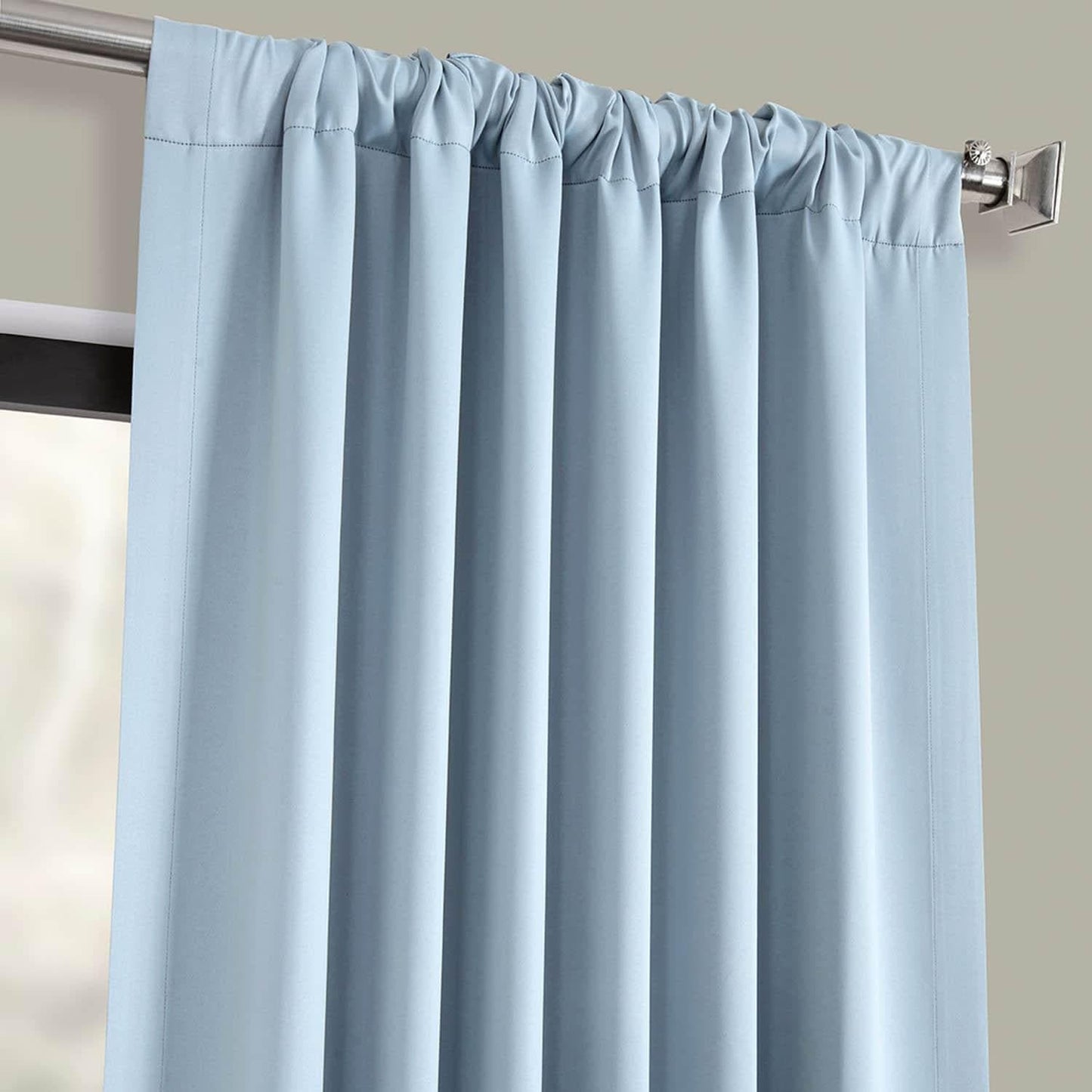 Frosted Blue Room Darkening Curtain