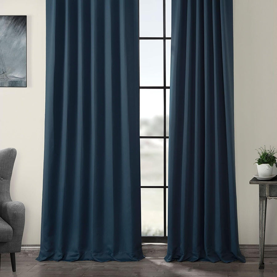 Royal Pine Teal Blue Room Darkening Curtain - HalfPriceDrapes.com