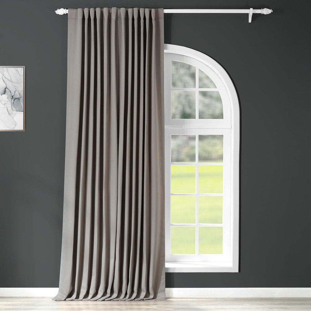 Neutral Grey Extra Wide Room Darkening Curtain