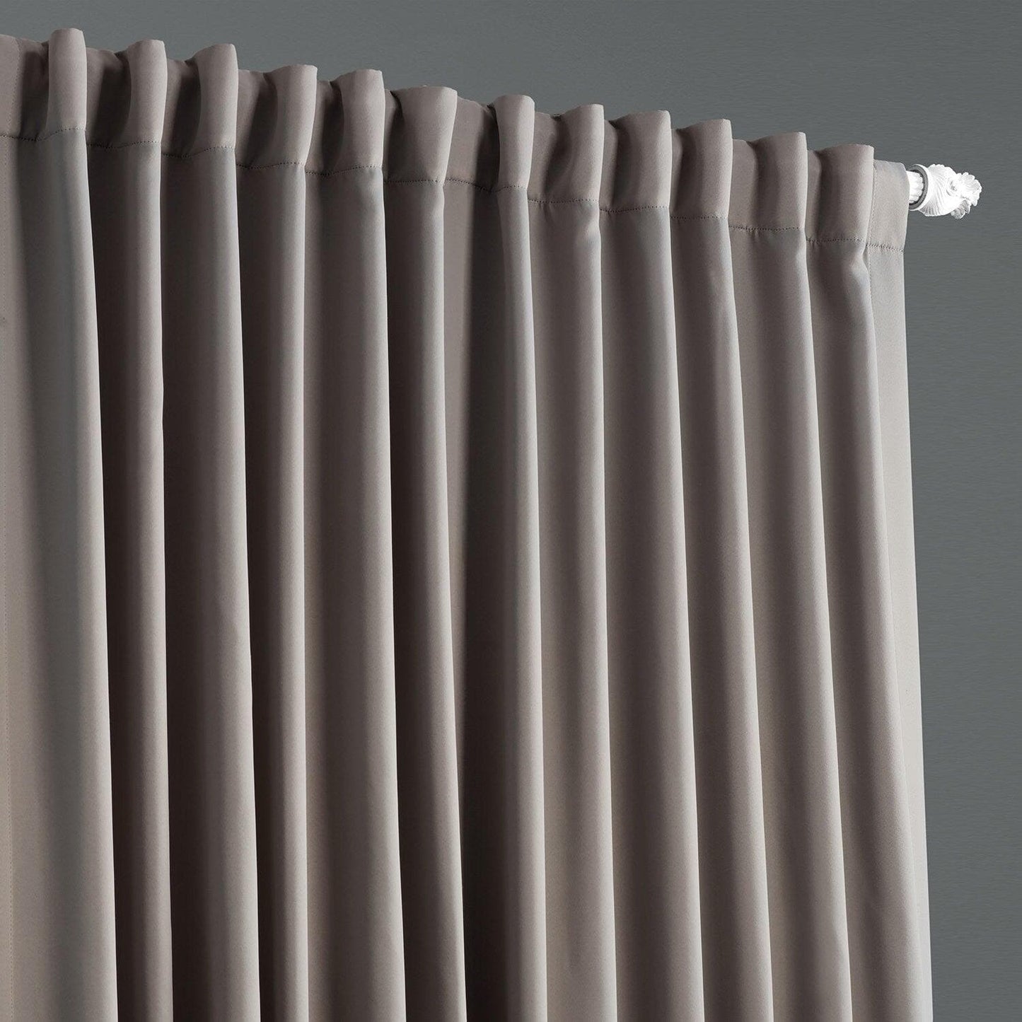 Neutral Grey Extra Wide Room Darkening Curtain