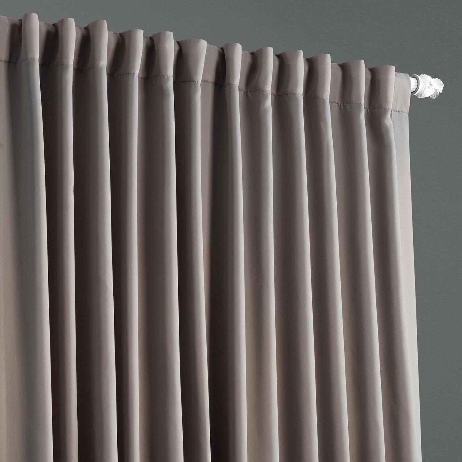 Neutral Grey Extra Wide Room Darkening Curtain