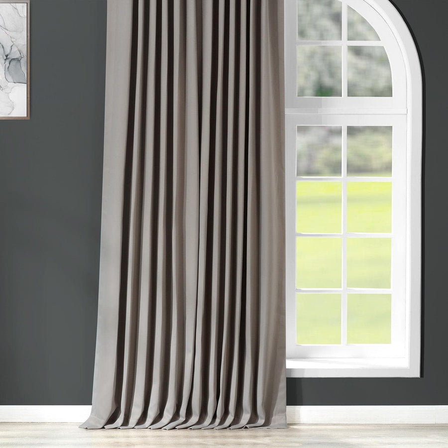 Neutral Grey Extra Wide Room Darkening Curtain
