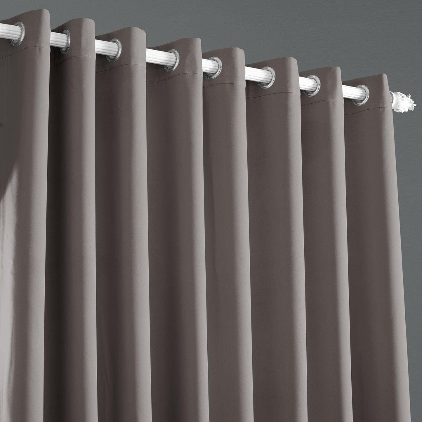 Neutral Grey Extra Wide Grommet Room Darkening Curtain