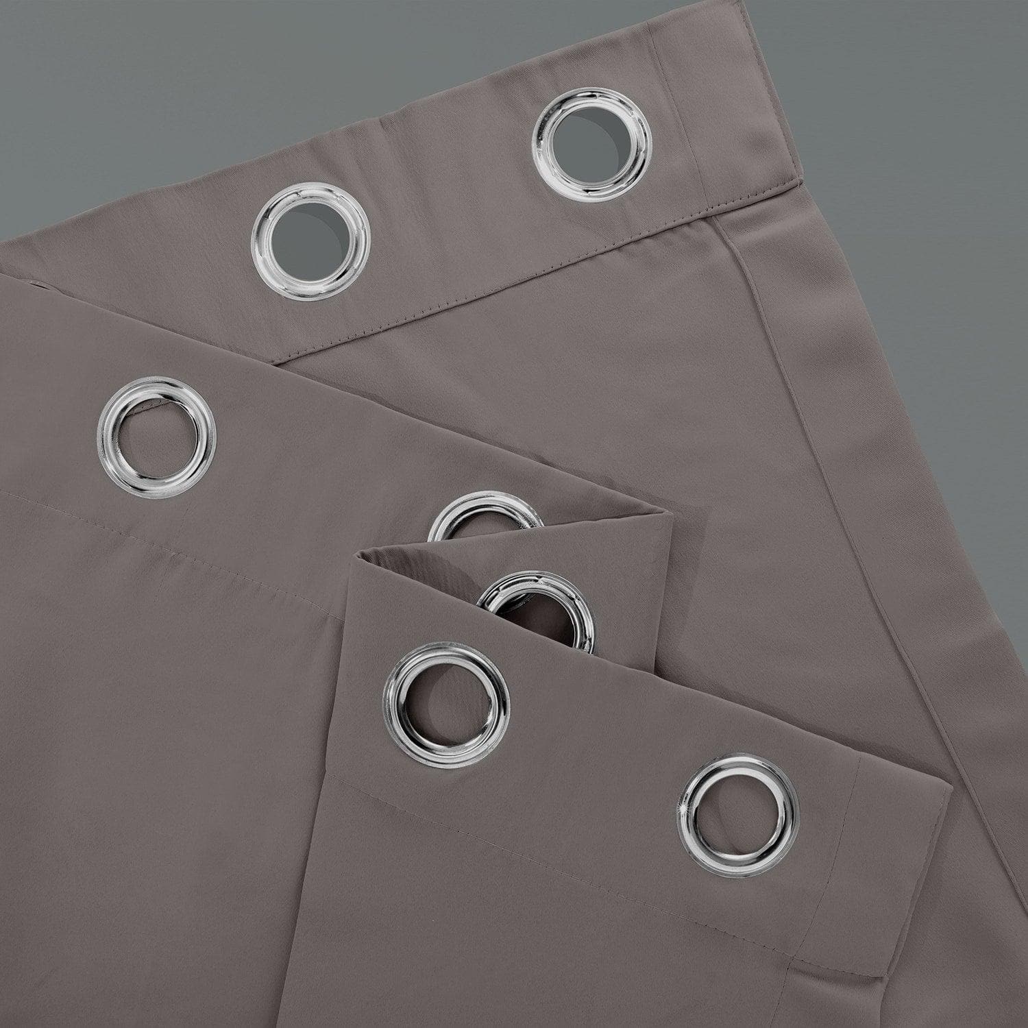 Neutral Grey Extra Wide Grommet Room Darkening Curtain