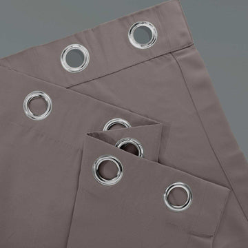 Neutral Grey Extra Wide Grommet Room Darkening Curtain