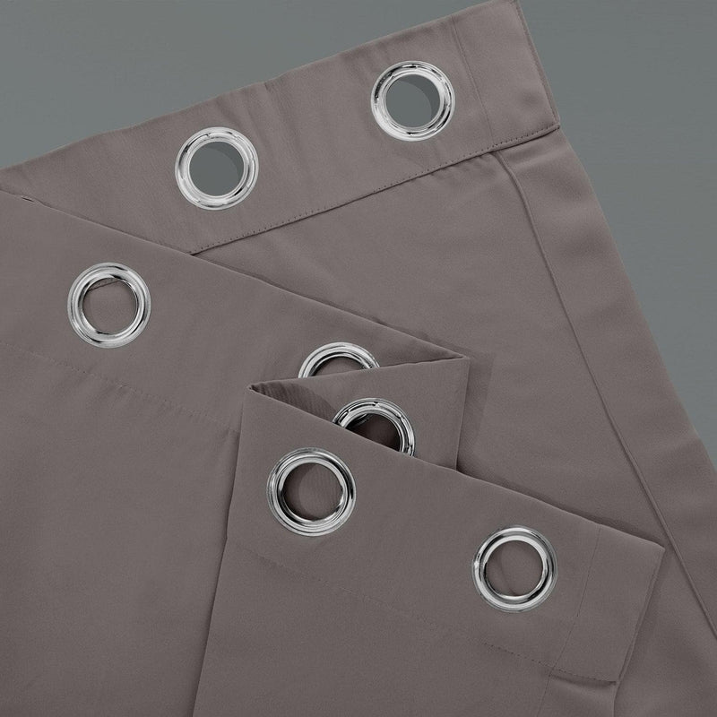 Neutral Grey Extra Wide Grommet Room Darkening Curtain