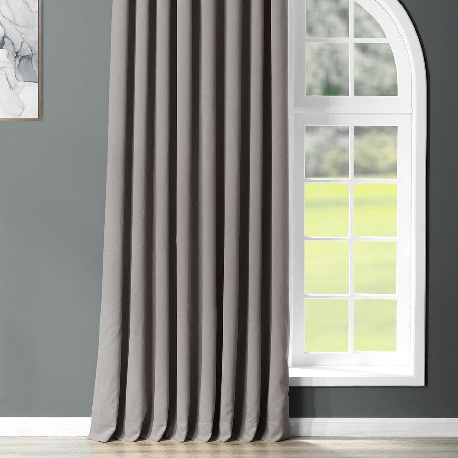 Neutral Grey Extra Wide Grommet Room Darkening Curtain