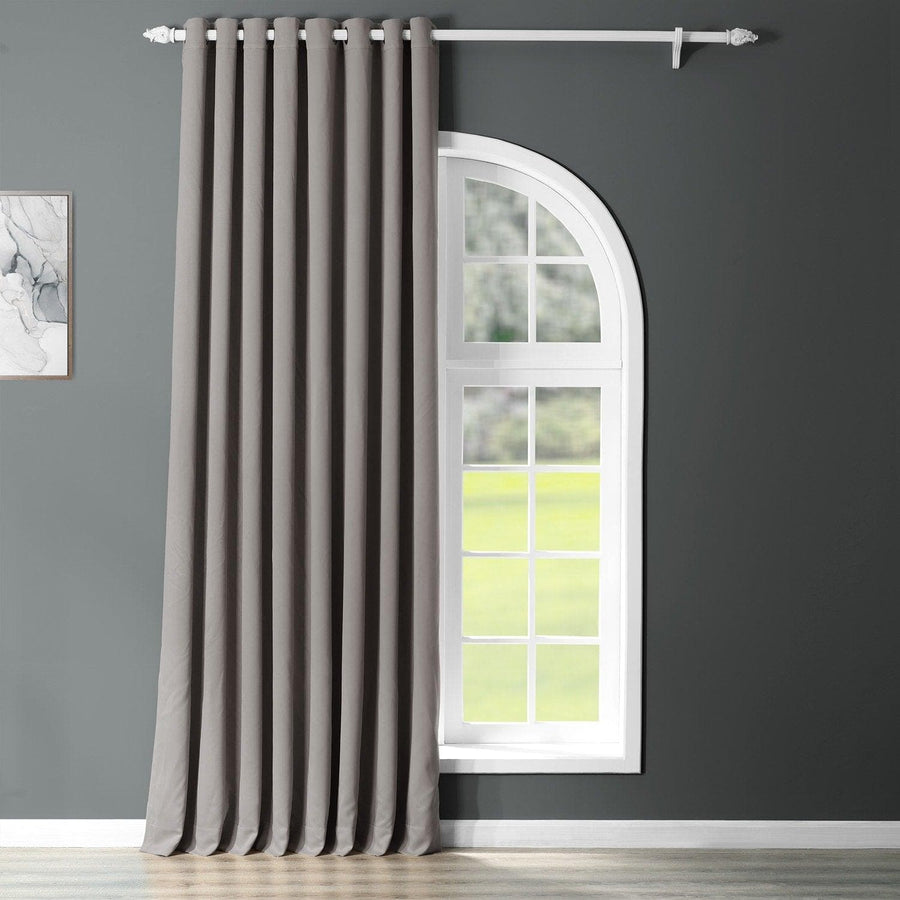 Neutral Grey Extra Wide Grommet Room Darkening Curtain