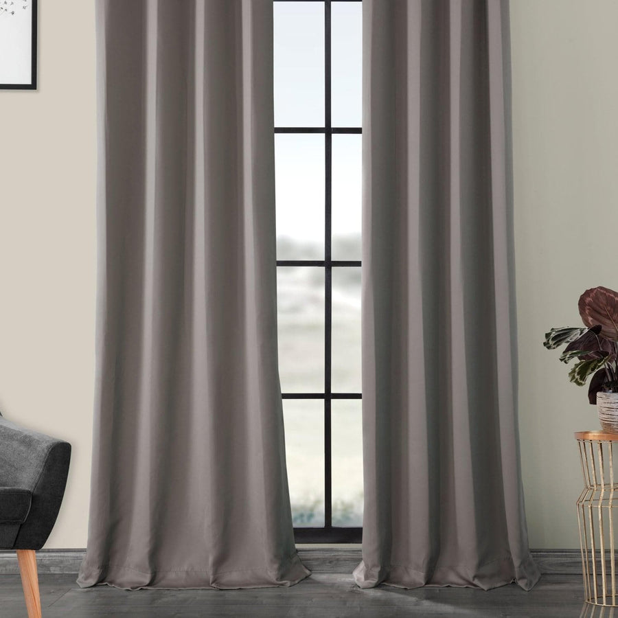 Neutral Grey Grommet Room Darkening Curtain
