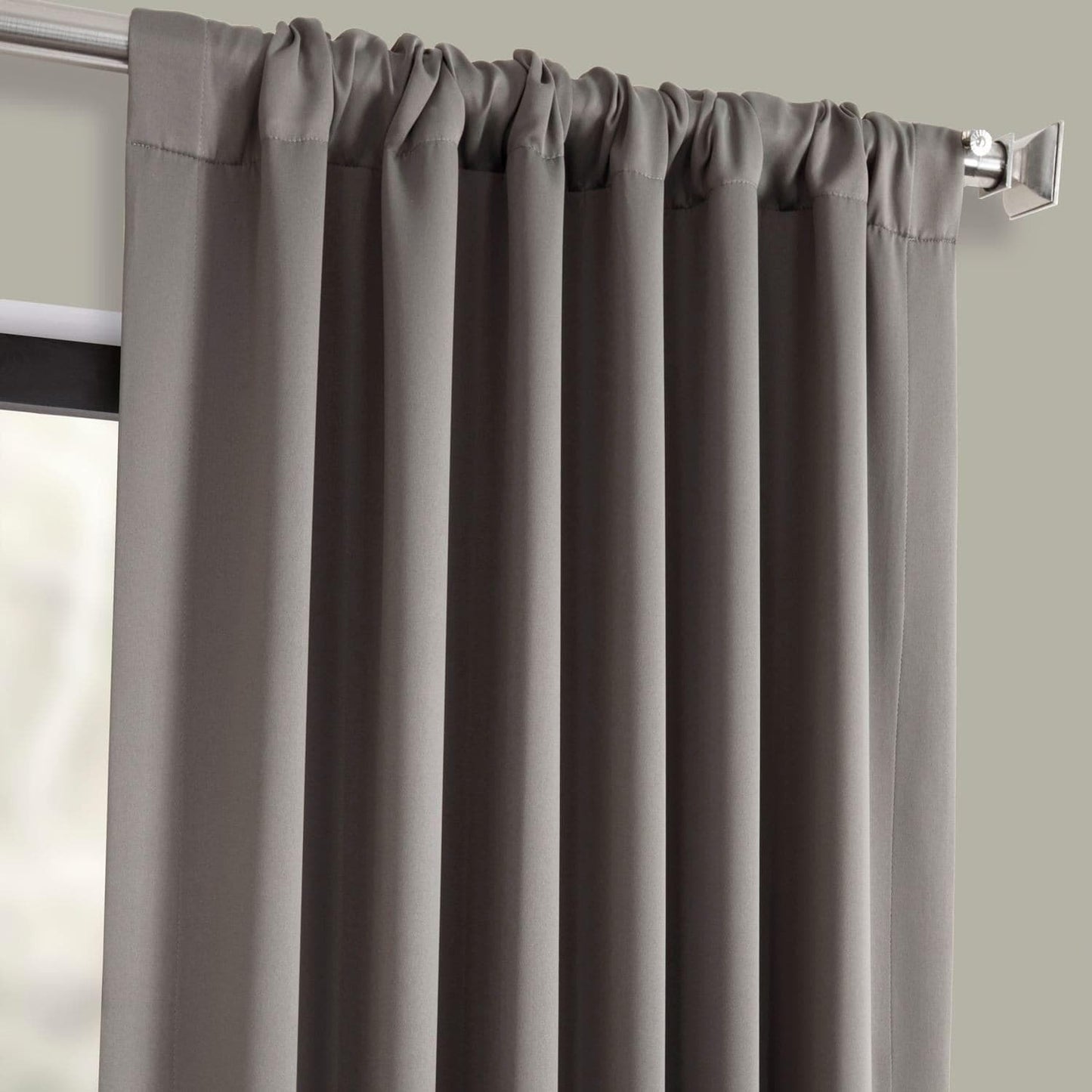 Neutral Grey Room Darkening Curtain