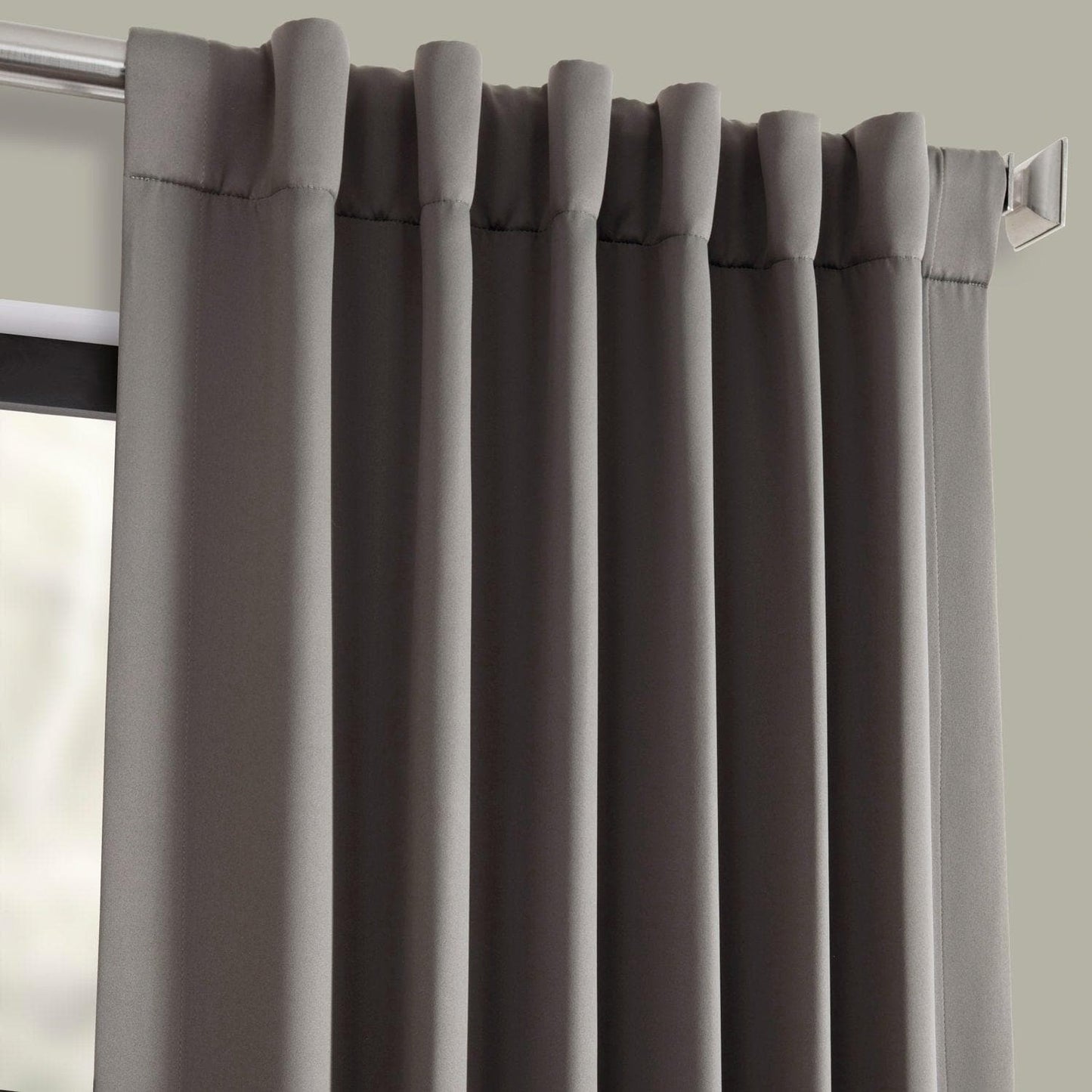 Neutral Grey Room Darkening Curtain
