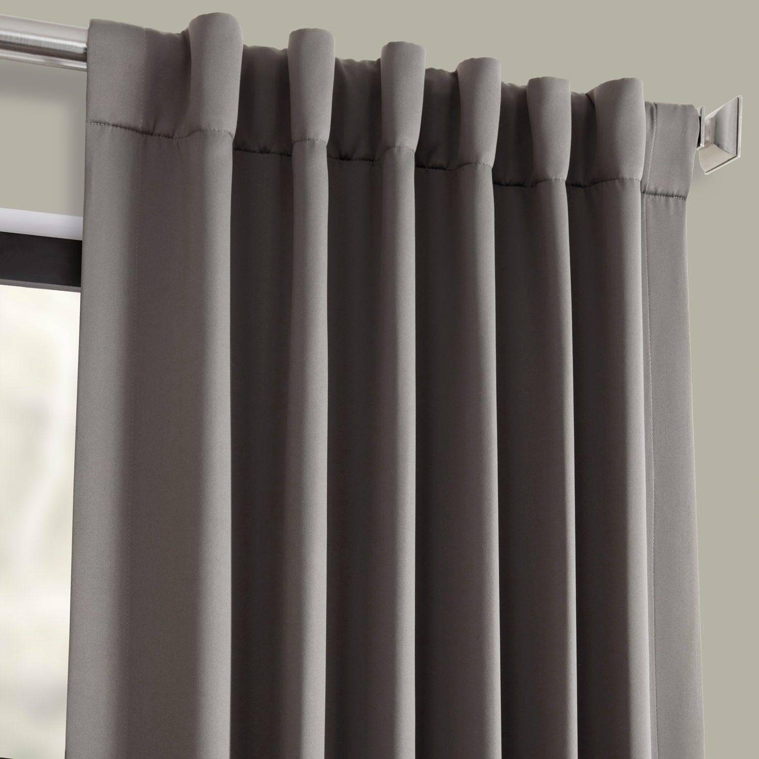 Neutral Grey Room Darkening Curtain