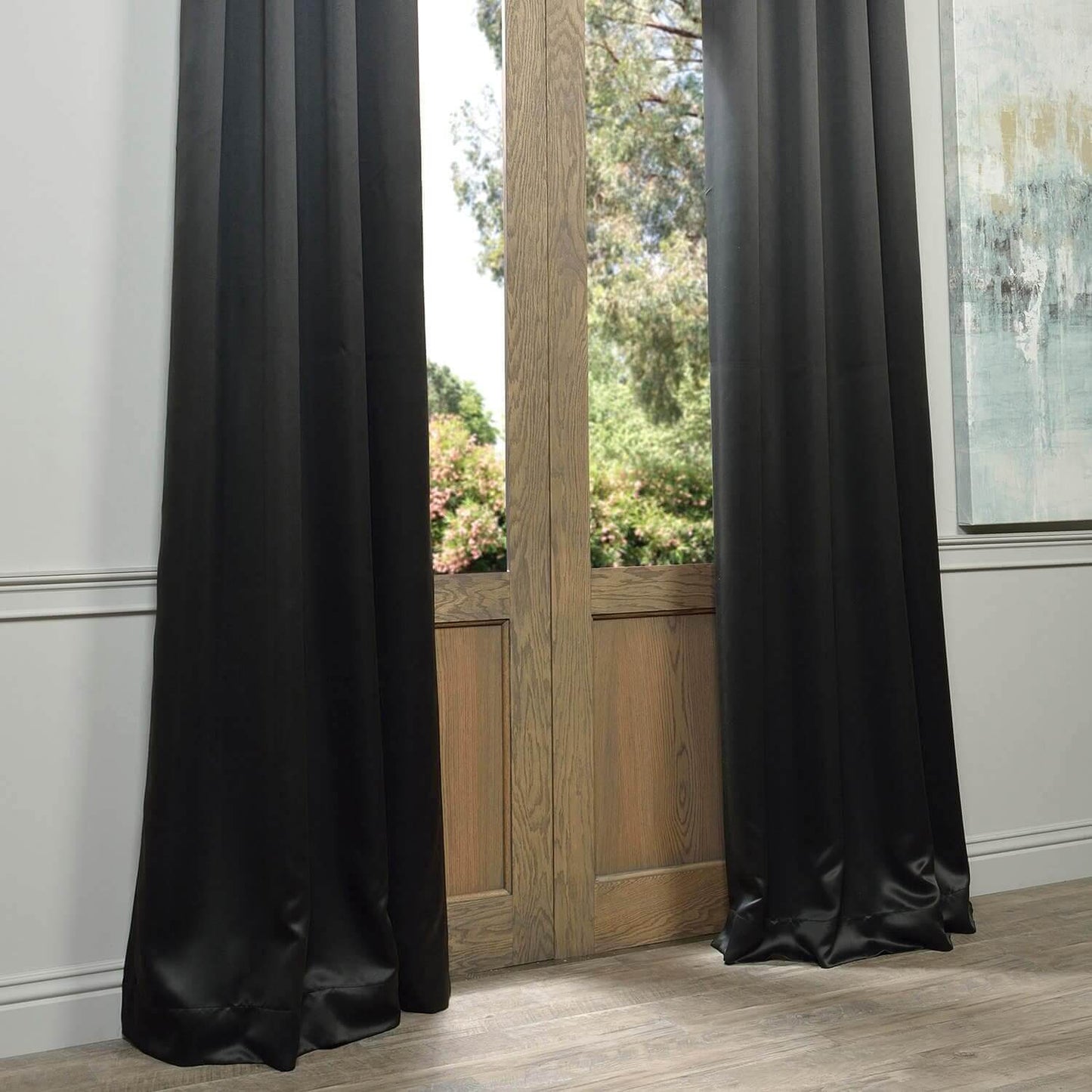 Jet Black Grommet Room Darkening Curtain