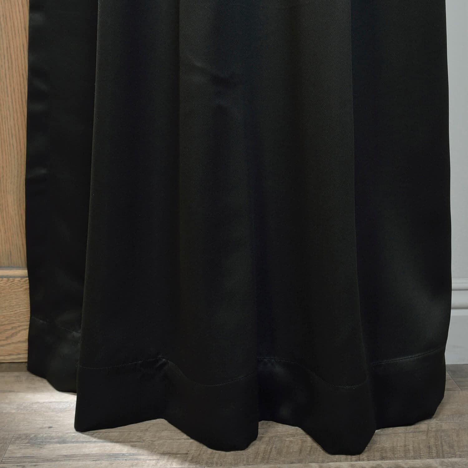 Jet Black Grommet Room Darkening Curtain