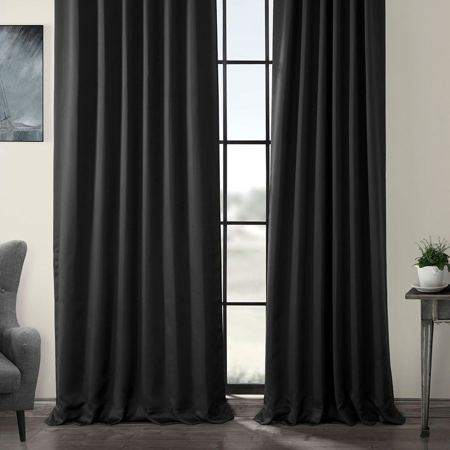 Jet Black Room Darkening Curtain - HalfPriceDrapes.com