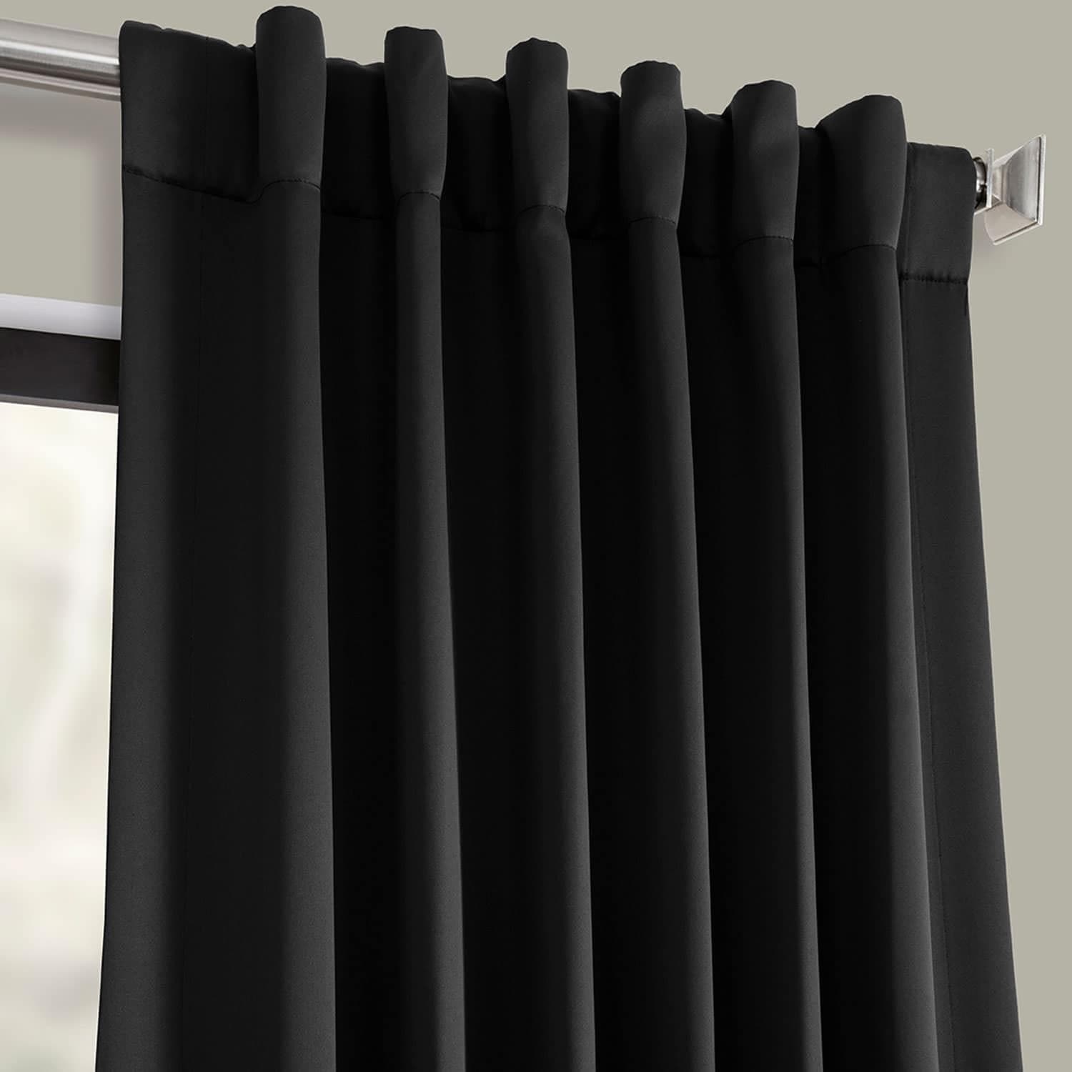 Jet Black Room Darkening Curtain