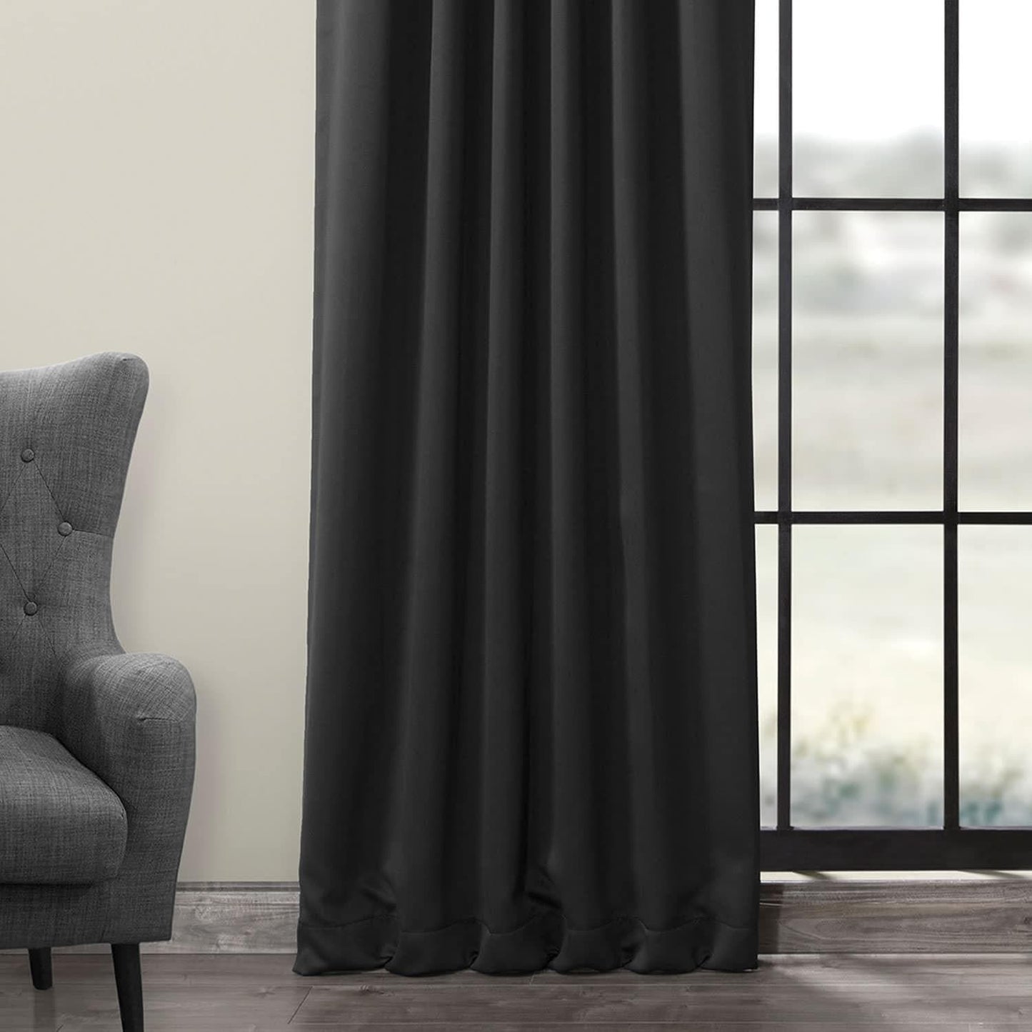 Jet Black Room Darkening Curtain