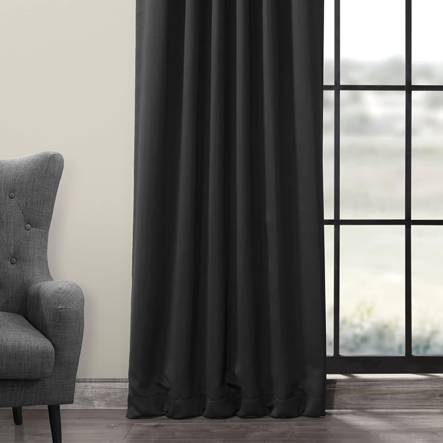 Jet Black Room Darkening Curtain