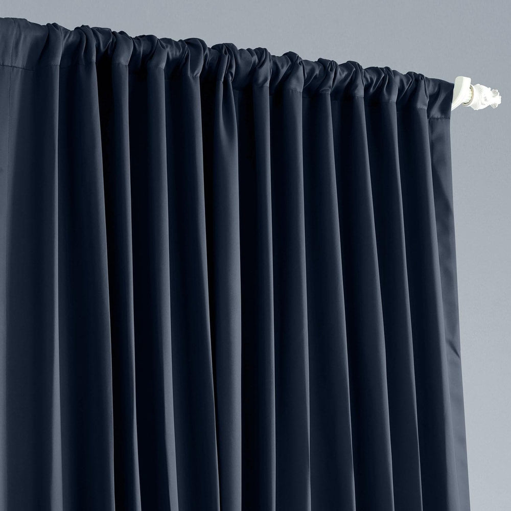 Navy Blue Extra Wide Room Darkening Curtain
