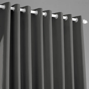 Anthracite Grey Extra Wide Grommet Room Darkening Curtain