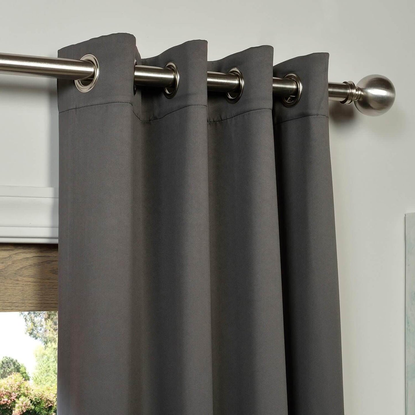 Anthracite Grey Grommet Room Darkening Curtain