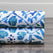 Rio Blue Floral Printed Faux Linen Swatch