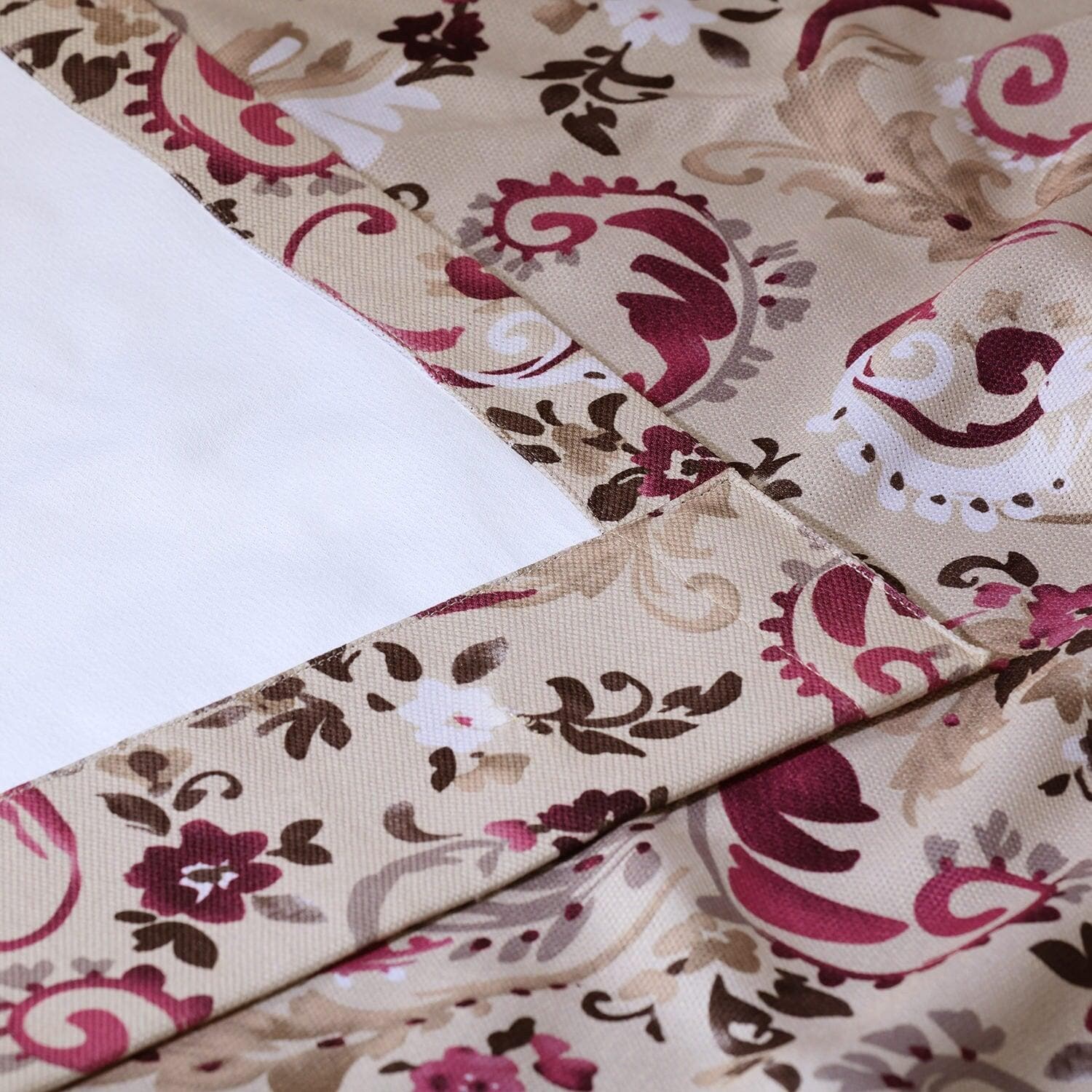 Sonoma Cabernet Printed Faux Linen Room Darkening Curtain