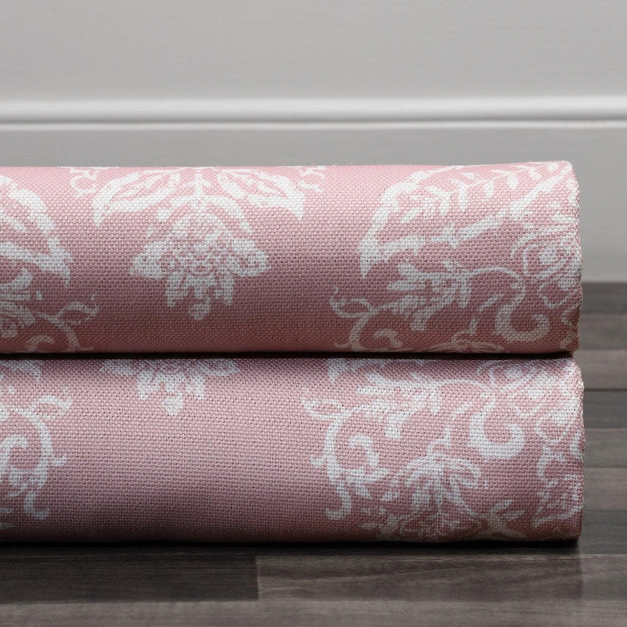 Instanbul Pink Printed Faux Linen Swatch