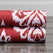Cameo Red Damask Printed Faux Linen Swatch