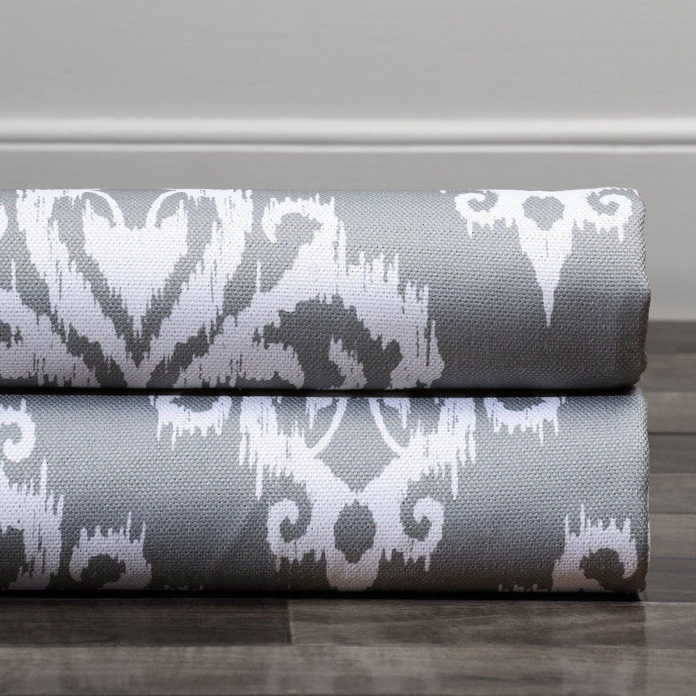Cameo Grey Printed Faux Linen Swatch