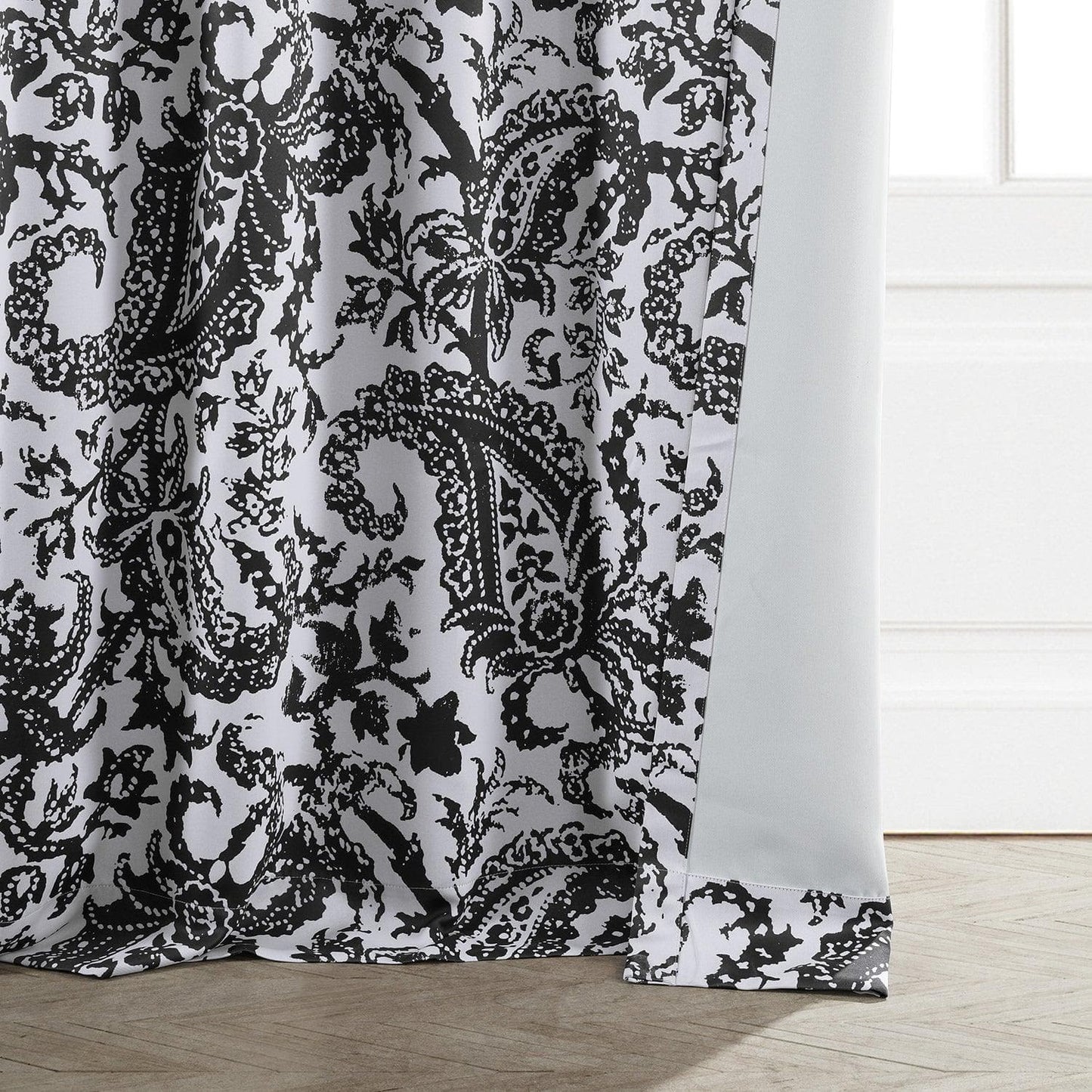 Zora Black Room Darkening Curtain - HalfPriceDrapes.com