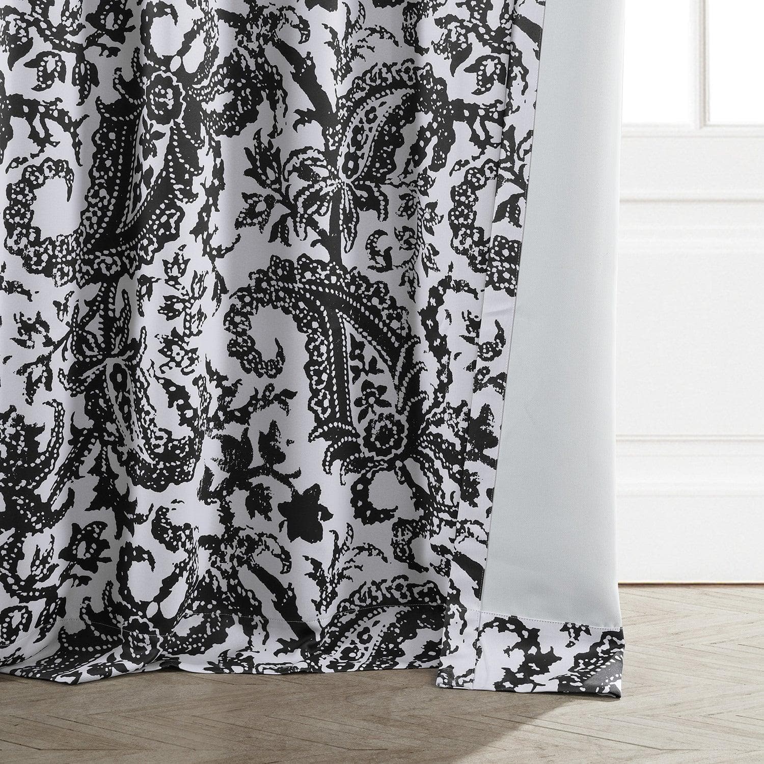 Zora Black Room Darkening Curtain - HalfPriceDrapes.com