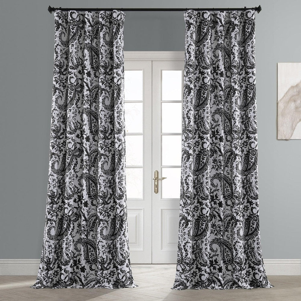 Zora Black Room Darkening Curtain - HalfPriceDrapes.com